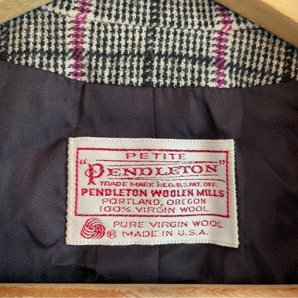 Vintage Pendleton Virgin Wool Plaid Academia Blazer Jacket - Picture 9 of 12